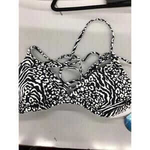 Womens decree swimsuit top bikini size X-Large mixed animal print black